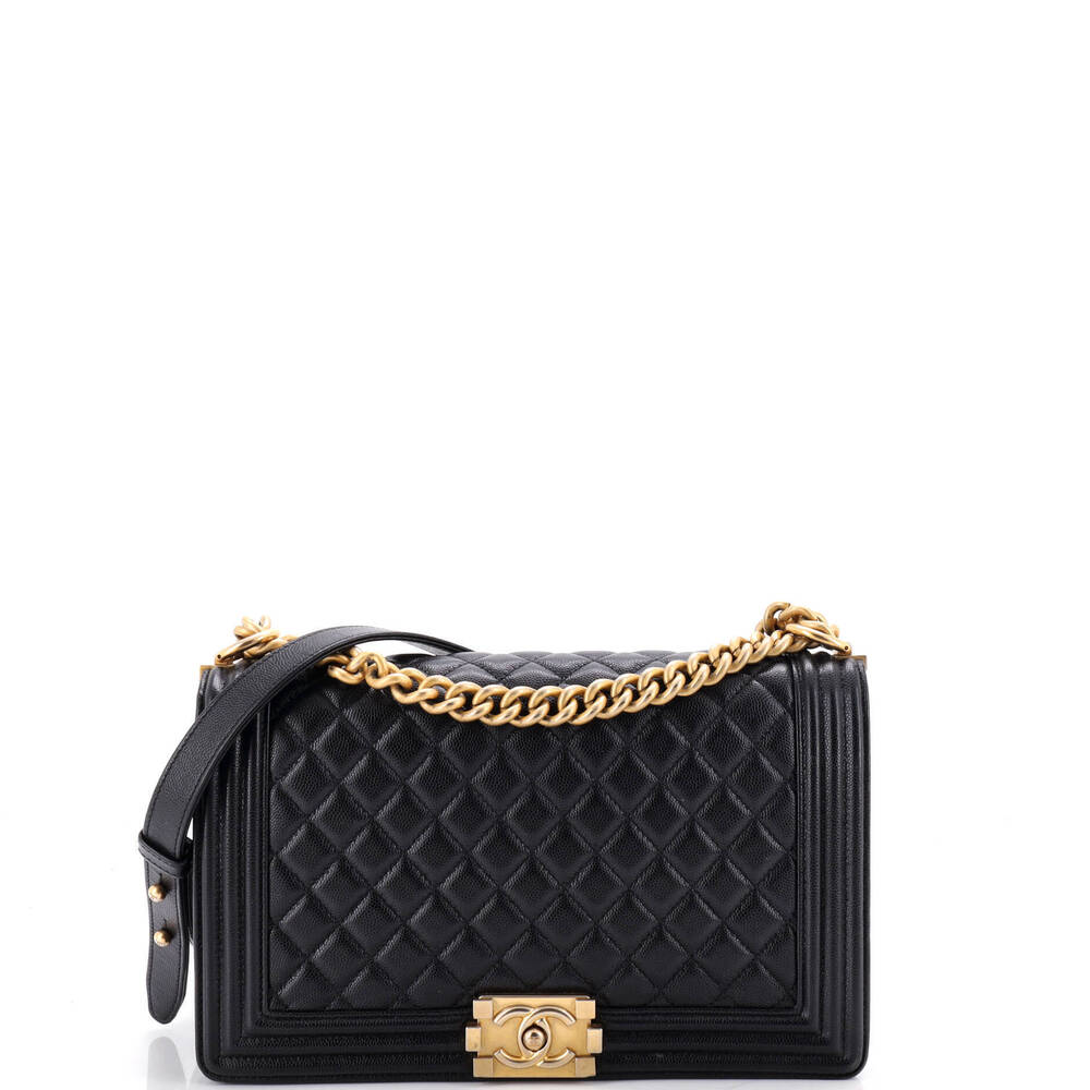 Chanel New Medium Boy Flap Bag Quilted Goatskin